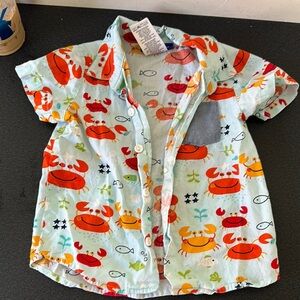 Kids Crab Print Shirt - Multicolor